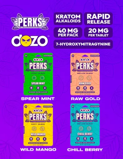 DOZO PERKS 2CT 40MG 7-HYDROXYMITRAGYNINE