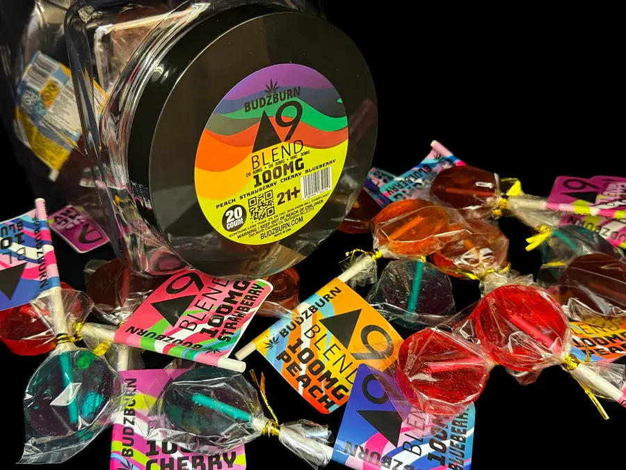 [Q-4767] Budz Burn Delta 9 THC Lollipops - 20ct Jar