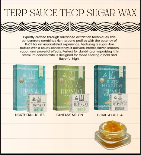 Higher Education Terp Sauce THC-P Sugar Wax 2G 6PK