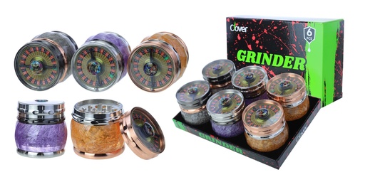 Clover Grinder Zinc Alloy  4 Part 6PC Display