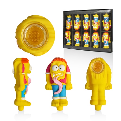 [T-1394] Hittn Silicone Hand Pipe Display of 10