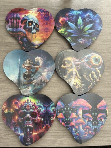 [T-1549] Heart Tray with Lid And 3D Display of 12PK