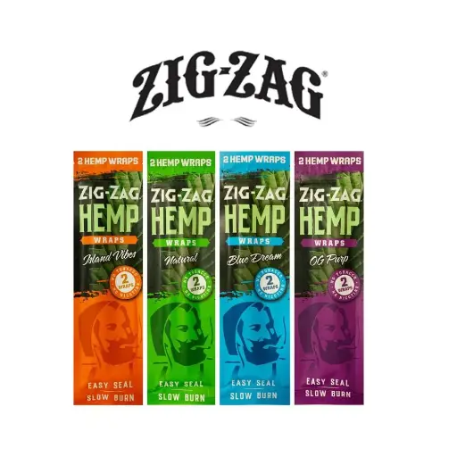 Zig-Zag HEMP Wraps 2pk Display of 25