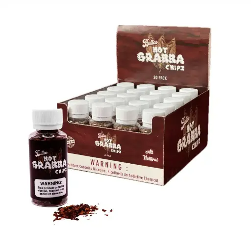 [T-1568] Buttas Hot Grabba Chipz 15g Bottle Display of 20