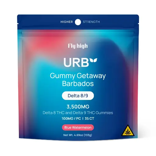 [T-1650] LIFTED MADE URB 3500MG D8/D9 GUMMIES Blue Watermelon 6PK